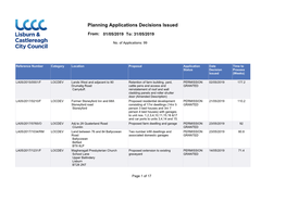 Planning Applications Decisions Issued