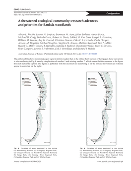 A Threatened Ecological Community: Research Advances and Priorities for Banksia Woodlands