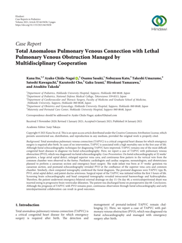 Total Anomalous Pulmonary Venous Connection with Lethal Pulmonary Venous Obstruction Managed by Multidisciplinary Cooperation