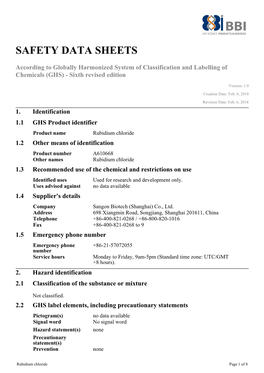 Safety Data Sheets