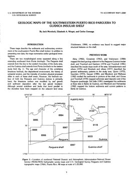 GEOLOGIC MAPS of the Sputhwestern PUERTO RICO PARGUERA to GUANICA INSULAR SHELF