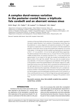 A Triplicate Falx Cerebelli and an Aberrant Venous Sinus