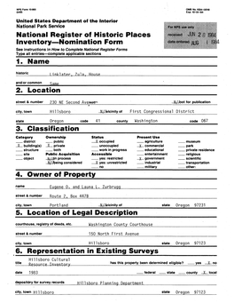 National Register of Historic Places Inventory—Nomination Form 1