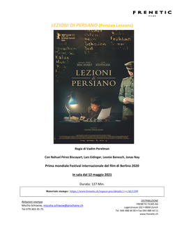 LEZIONI DI PERSANO (Persian Lessons)