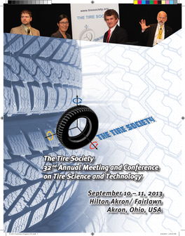 The Tire Society 32 Nd Annual Meeting and Conference on Tire Science and Technology