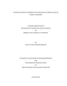 The Reflections of Emerson's Self-Reliance in Three Of