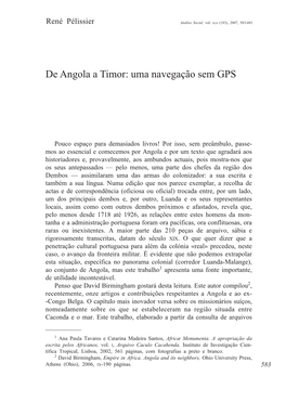 De Angola a Timor: Uma Navegação Sem GPS