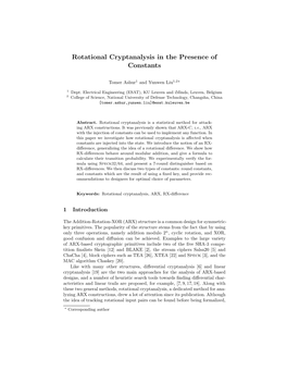 Rotational Cryptanalysis in the Presence of Constants