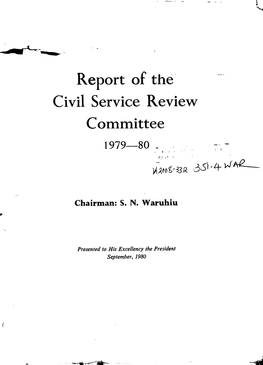 Report of The' Civil Service Review Committee 1979-80