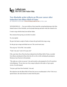 New Rochelle Artist Reflects on 50-Year Career After Induction Into Blues Hall of Fame by TIMOTHY O'connor • TPOCONNOR@LOHUD.COM • JUNE 6, 2010