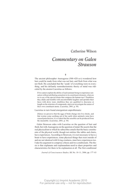 Commentary on Galen Strawson