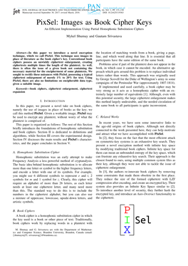 Pixsel: Images As Book Cipher Keys an Efﬁcient Implementation Using Partial Homophonic Substitution Ciphers