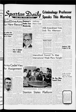 Spa2tadiet C Enthusiast, the Industrial Am Ose a Mem Speaks This Morning 49 41W ,, SAN JOSE, CALIFORNIA, WEDNESDAY, APRIL 11 1962 No