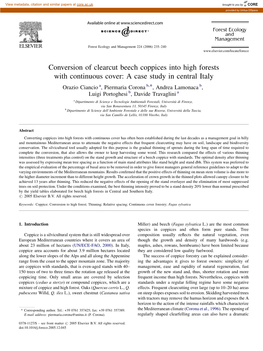 Conversion of Clearcut Beech Coppices Into High Forests with Continuous Cover: a Case Study in Central Italy