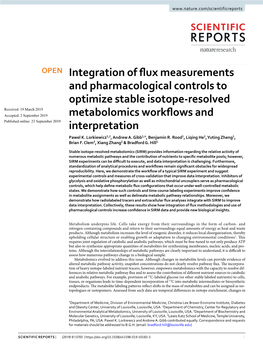 Integration of Flux Measurements and Pharmacological Controls To