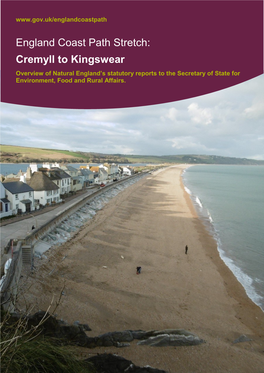 Cremyll to Kingswear Overview of Natural England’S Statutory Reports to the Secretary of State for Environment, Food and Rural Affairs