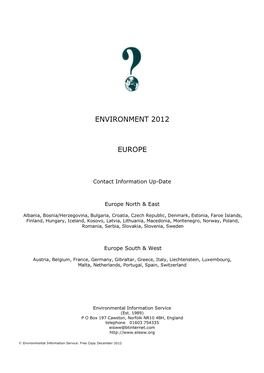Environment 2012 Europe