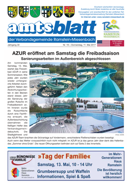 AZUR Eröffnet Am Samstag Die Freibadsaison Sanierungsarbeiten Im Außenbereich Abgeschlossen Am Kommenden Samstag, 13