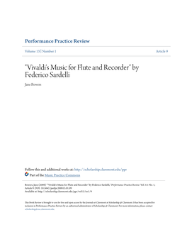 Vivaldi's Music for Flute and Recorder