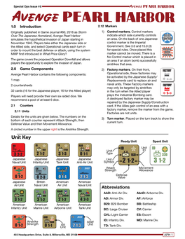 Avenge Pearl Harbor Rulebook