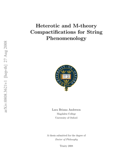 Heterotic and M-Theory Compactifications for String