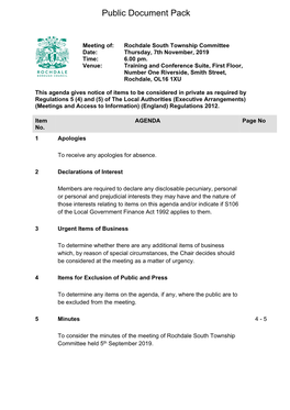 (Public Pack)Agenda Document for Rochdale South Township