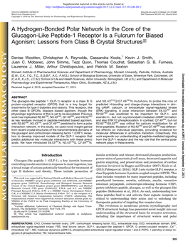 A Hydrogen-Bonded Polar Network in the Core of the Glucagon-Like Peptide-1 Receptor Is a Fulcrum for Biased Agonism: Lessons from Class B Crystal Structures S