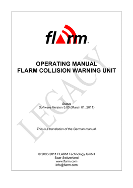 Operating Manual Flarm Collision Warning Unit