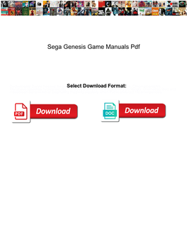 Sega Genesis Game Manuals Pdf