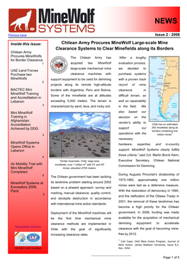 Minewolf Systems Newsletter, Issue 2, 2008