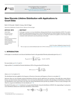 New Discrete Lifetime Distribution with Applications to Count Data