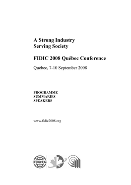 FIDIC 2009 London Handout of Abstracts