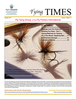 Tying TIMES October 2017 Volume 1 Edition 17 Fly Tying Group of the Fly Fishers International