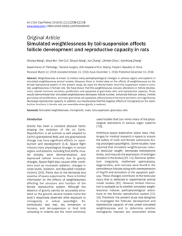 Original Article Simulated Weightlessness by Tail-Suspension Affects Follicle Development and Reproductive Capacity in Rats