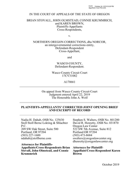Plaintiffs' Joint Opening Brief on Appeal