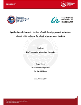 Synthesis and Characterization of Wide Bandgap Semiconductors Doped with Terbium for Electroluminescent Devices