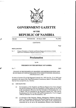 Government Gazette Republic of Namibia