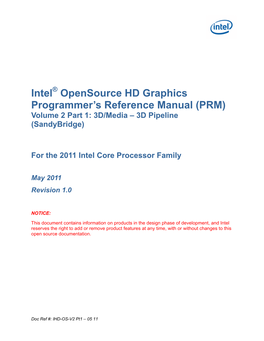 Intel Opensource HD Graphics Programmer's Reference Manual