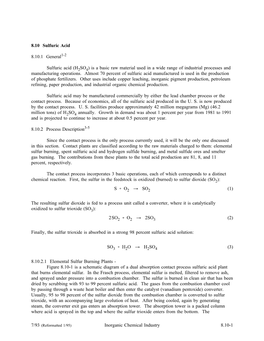 8.10 Sulfuric Acid 8.10.1 General