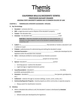 California Wills & Decedents' Estates