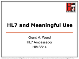 HL7 and Meaningful Use