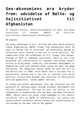 Geo-Økonomiens Æra Bryder Frem: Udvidelse Af Bælte