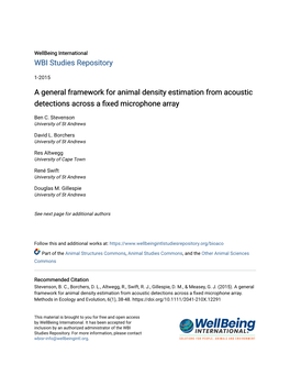 A General Framework for Animal Density Estimation from Acoustic Detections Across a Fixed Microphone Array