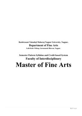 Master of Fine Arts Syllabus