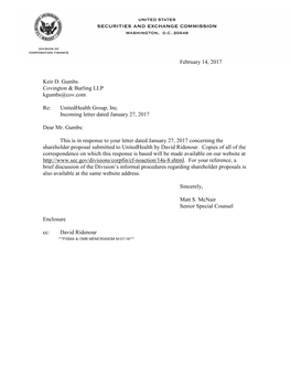 Unitedhealth Group, Inc. Incoming Letter Dated January 27, 2017