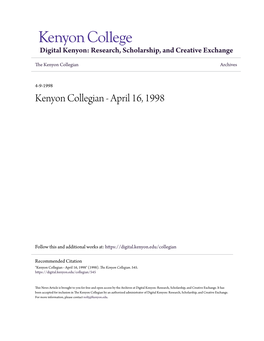 Kenyon Collegian Archives