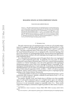 Arxiv:1803.08556V1 [Math.GN] 22 Mar 2018