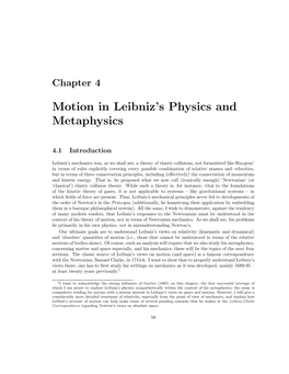 Motion in Leibniz's Physics and Metaphysics