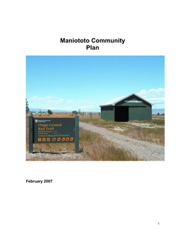 Maniototo Community Plan