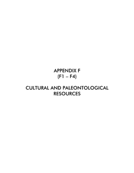 Cultural and Paleontological Resources